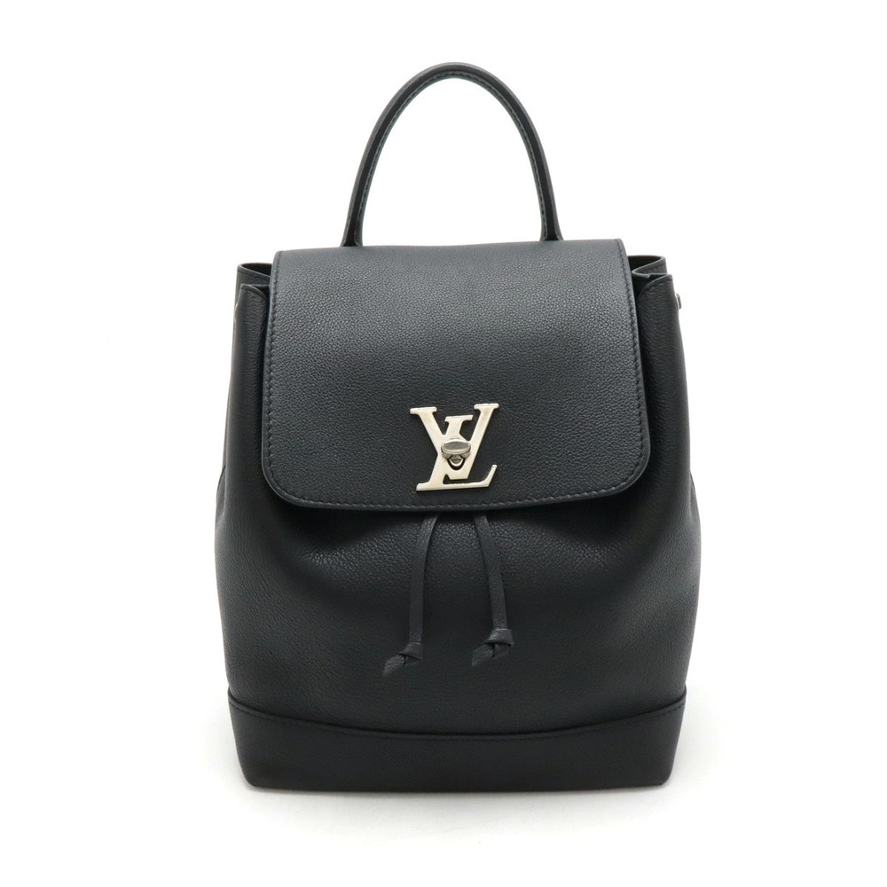 LOUIS VUITTON Lockme Backpack Calf Leather Black Noir Black